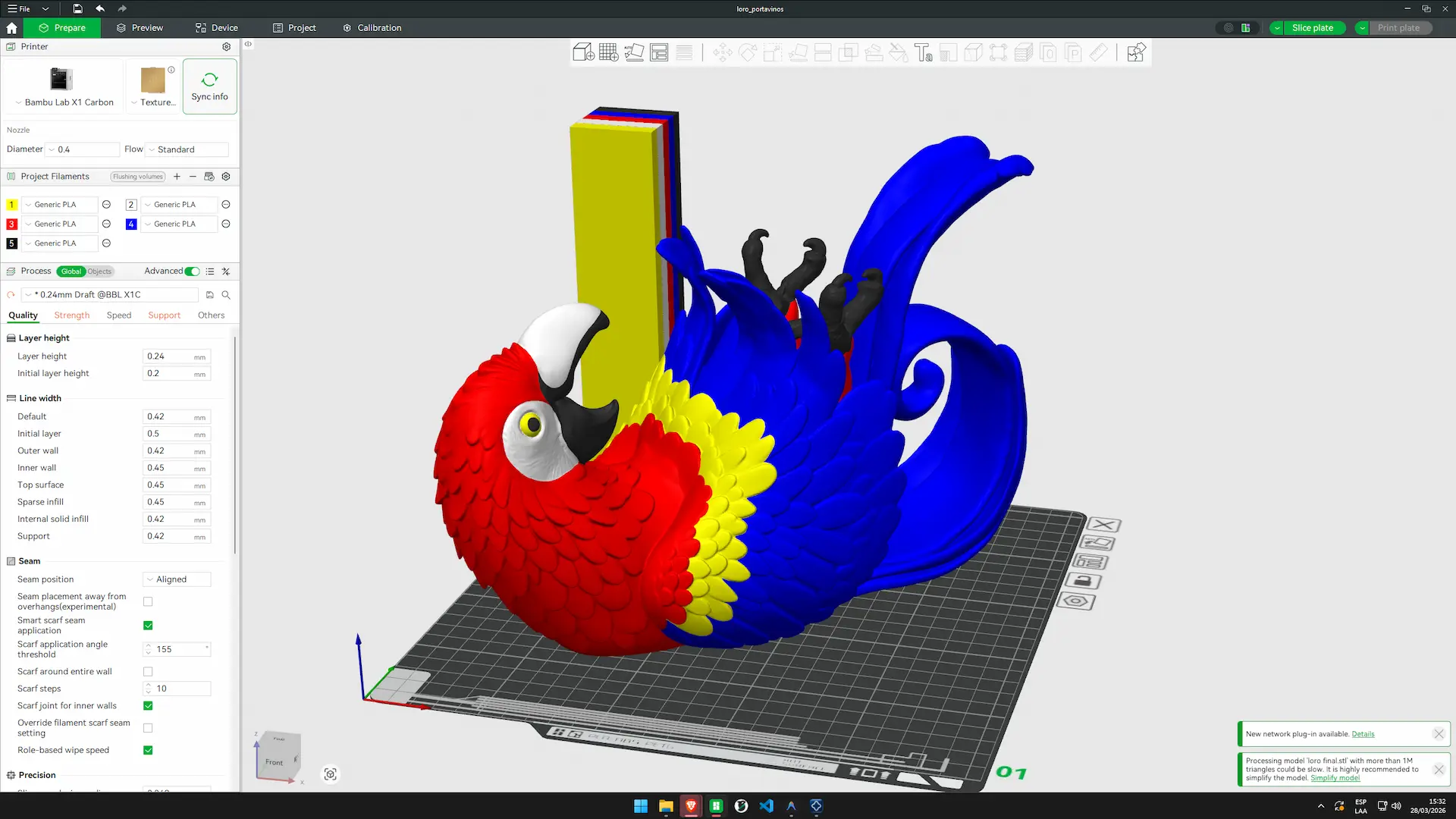 como orientar una impresión de filamento 
